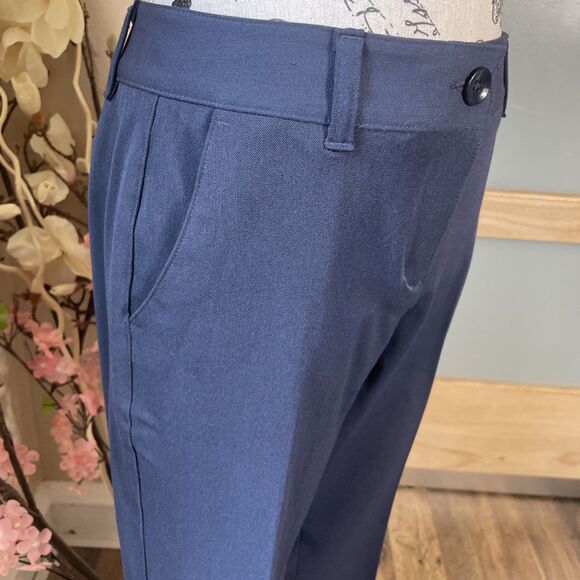 Talbots Pants Womens 4 Petite Blue Straight Leg Flat Front Trousers Slacks - Picture 3 of 9